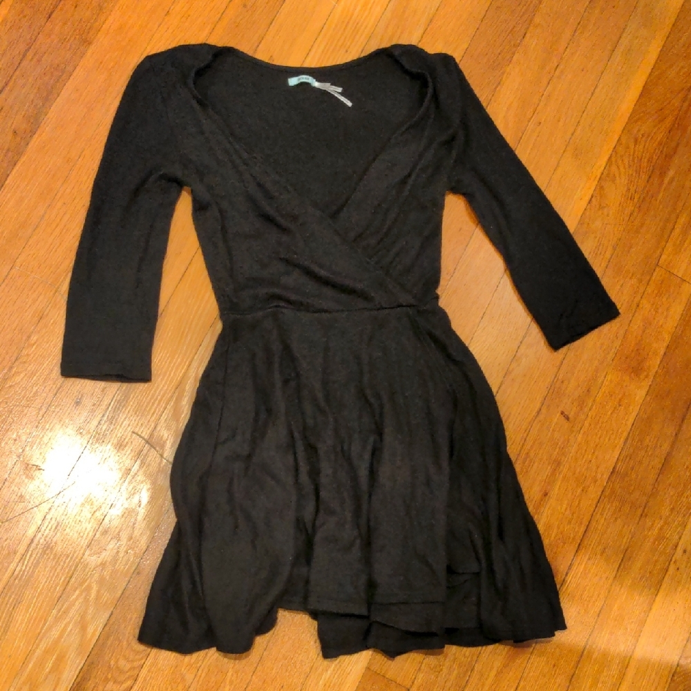 Elegant Black Wrap-Style Dress